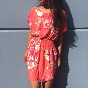 Salmon cherry blossom dress WITH POCKETS!!